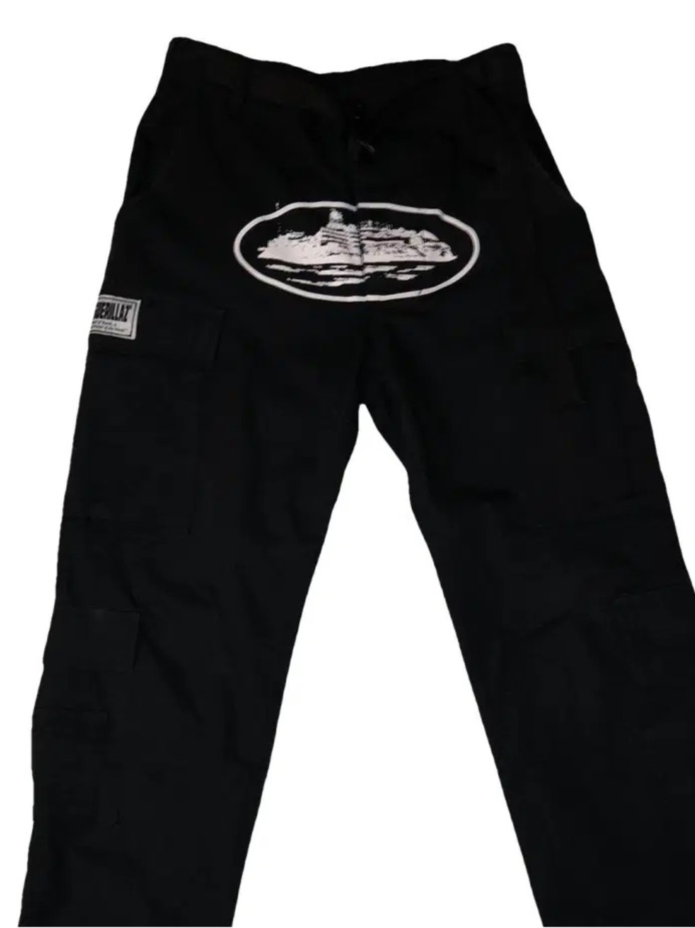Trousers Corteiz Men's Black Cargo Pants with Front Logo